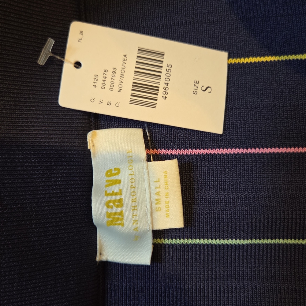 Anthropologie Navy Multicolor A-Line Skirt - Picture 10 of 12
